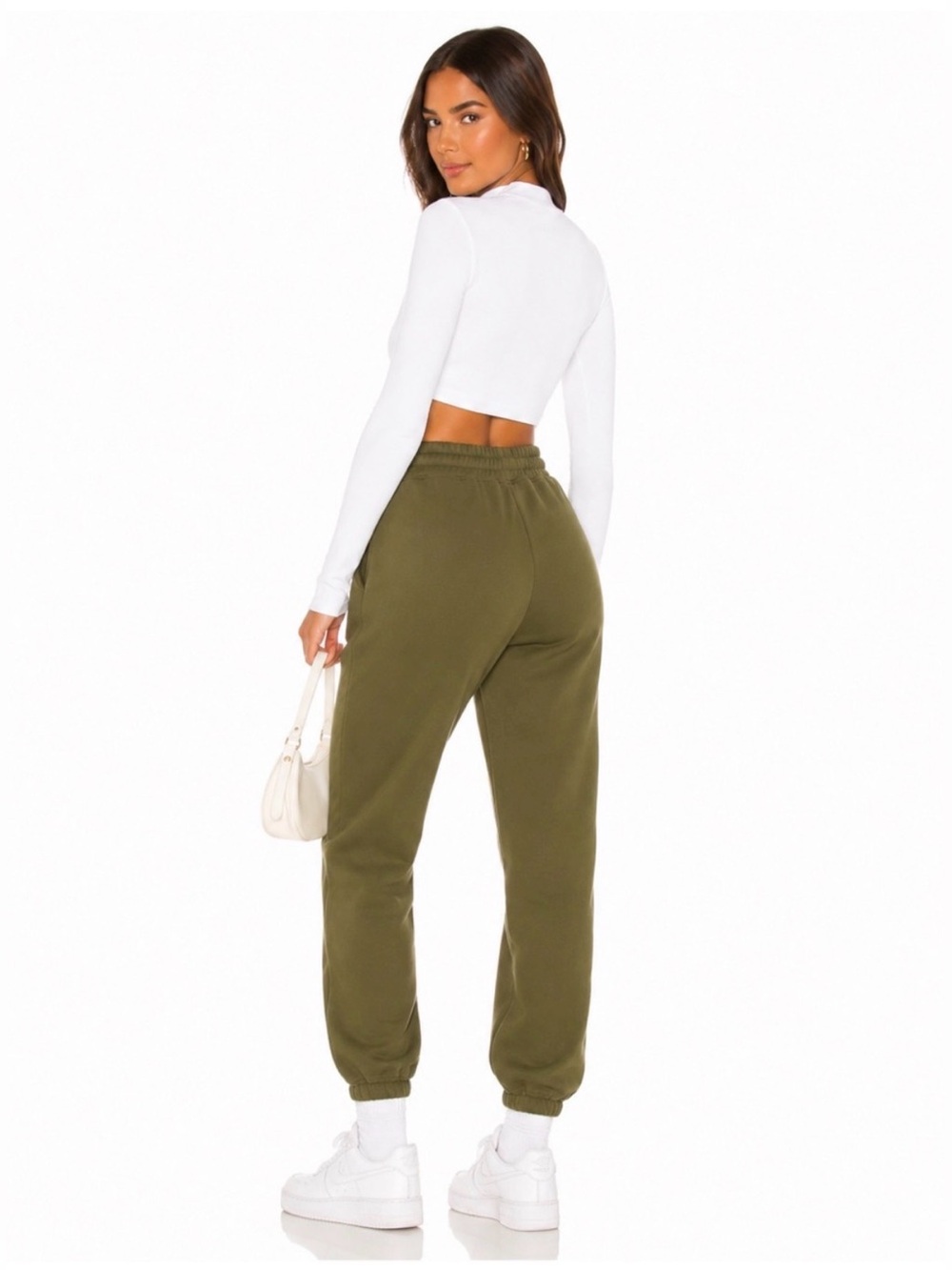 Naked Wardrobe Olive Green French Terry Jogger Sweatpants | Large - Picture 2 of 6